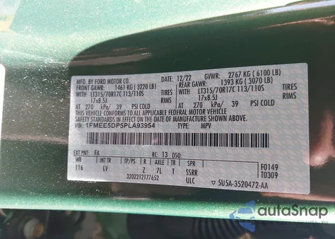 2023 Ford Bronco from USA, damaged, VIN 1FMEE5DP5PLA93954